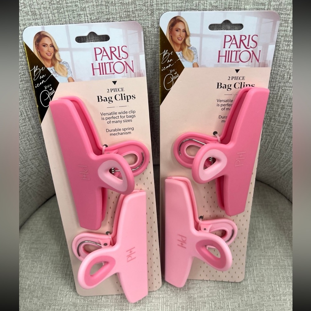 Paris Hilton Pink Kitchen Bag Clips 4pcs